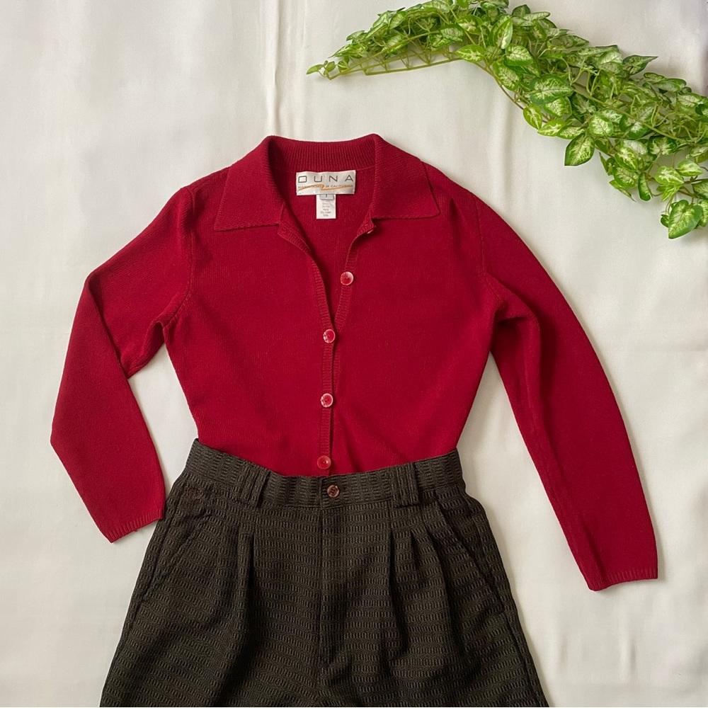Vintage Knit Collared Sweater Polo by DUNA